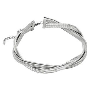 Silver Flex Snake Chain Choker Necklace